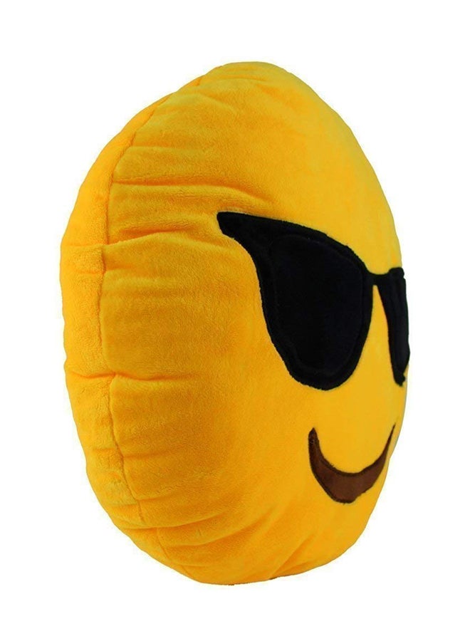 BeeCool Emoji Smiley Emoticon  I Am Cool Round Cushion Pillow Yellow  - Image 3