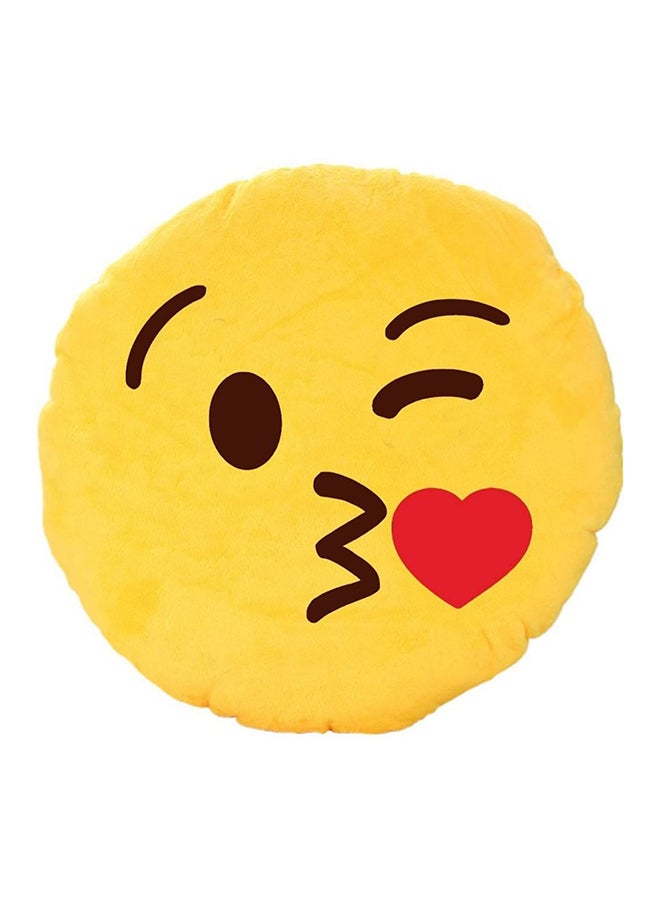 BeeCool Emoji Smiley Ki** Round Cushion Pillow Yellow - Image 1