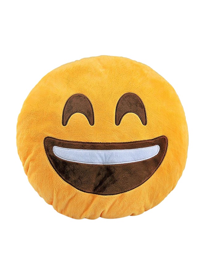 BeeCool Emoji Smiley Emoticon Laughing Round Cushion Pillow Yellow - Image 1