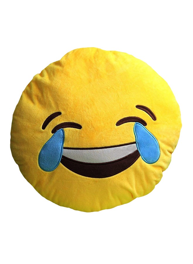 BeeCool Emoji Smiley Emoticon Crying Round Cushion Pillow Yellow - Image 1