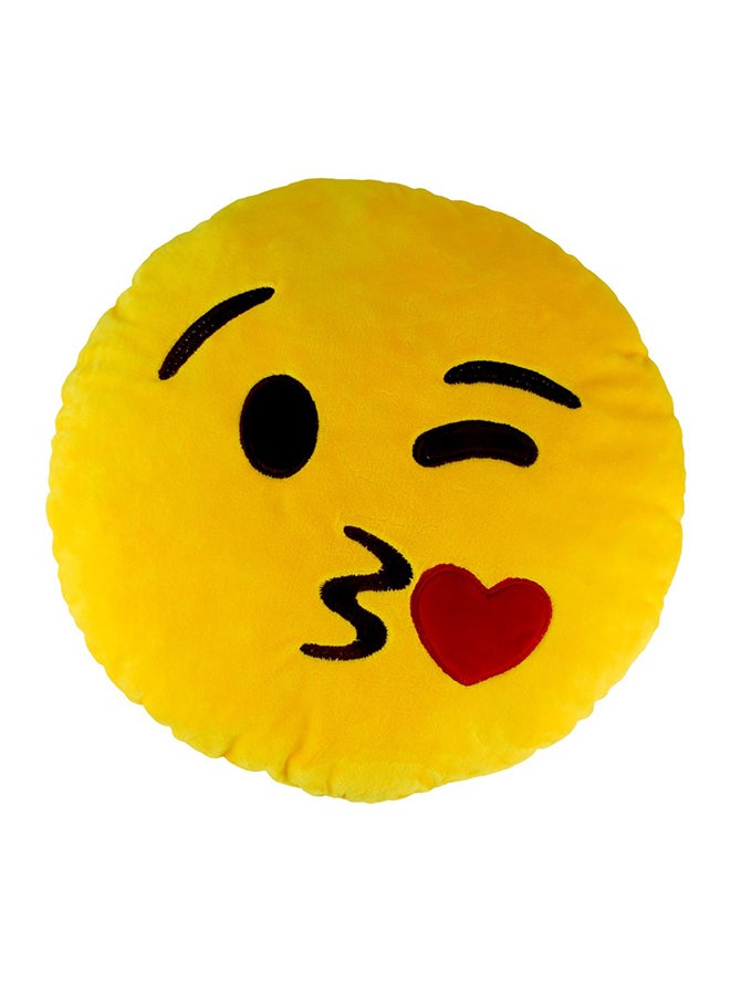 BeeCool Emoji Smiley Ki** Round Cushion Pillow Yellow - Image 3