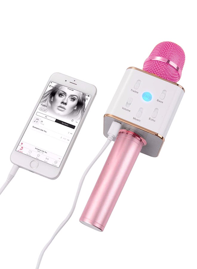 Generic Q7 Wireless Karaoke Microphone Pink/White  - Image 3