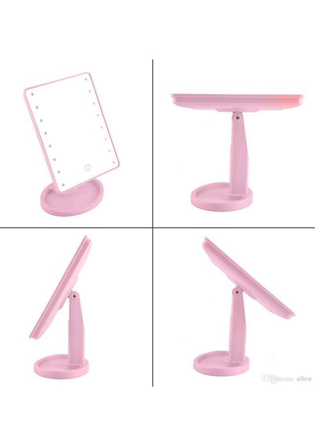 Generic Makeup Mirror With LED Lights Pink 14x8x5inch  - Image 5
