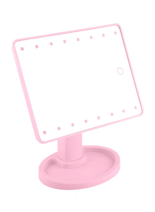 Generic Makeup Mirror With LED Lights Pink 14x8x5inch  - Image 2