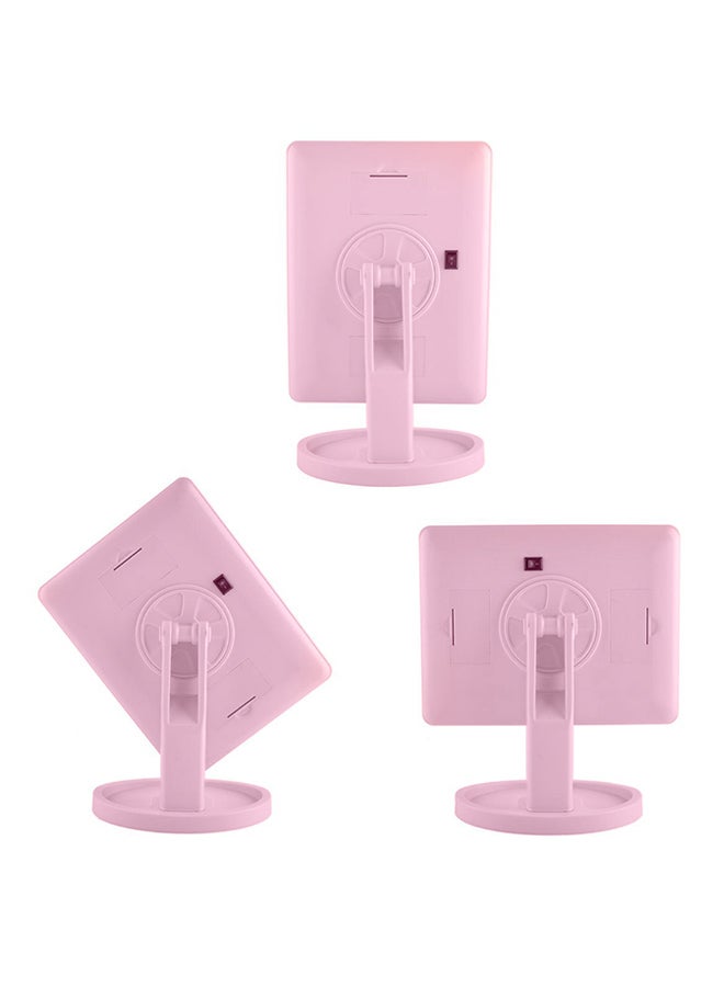 Generic Makeup Mirror With LED Lights Pink 14x8x5inch  - Image 3