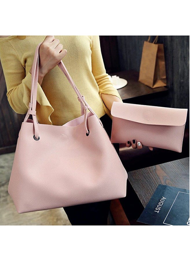 Bluelans Faux Leather Shoulder Bag Pink  - Image 2