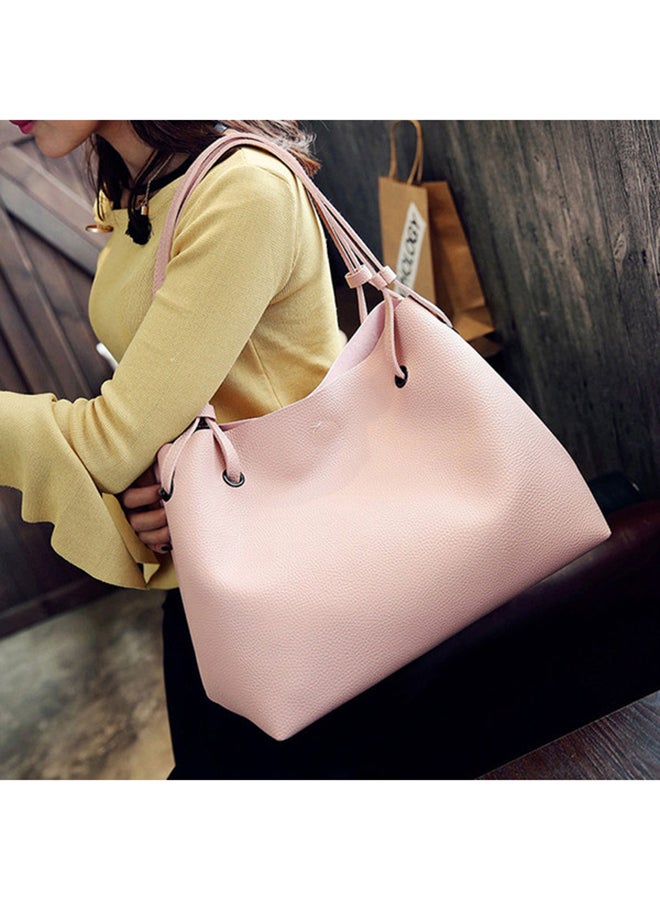 Bluelans Faux Leather Shoulder Bag Pink  - Image 3