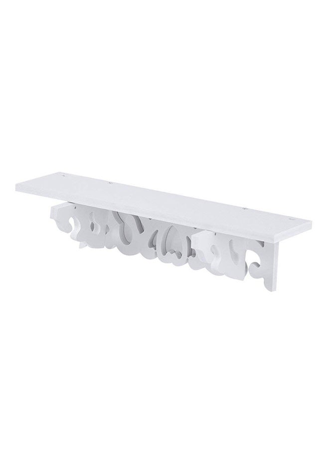 Bluelans Carved Hollow Wall Hanging Rack Shelf White 35x8cm - Image 3