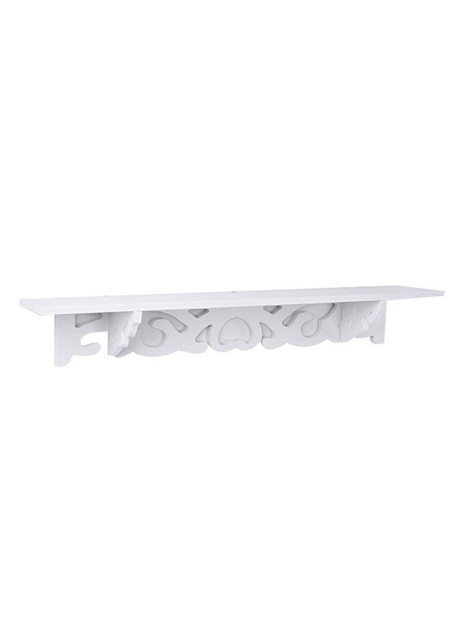 Bluelans Carved Hollow Wall Hanging Rack Shelf White 35x8cm - Image 2