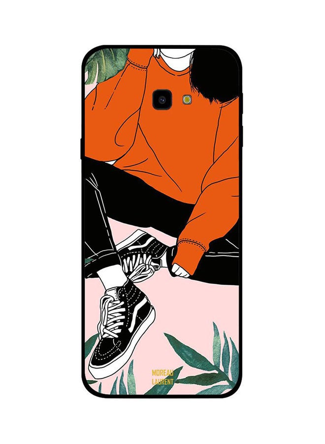 Moreau Laurent Protective Case Cover For Samsung Galaxy J4 Plus Black Shoes Orange Shirt Girl Ready For Picture