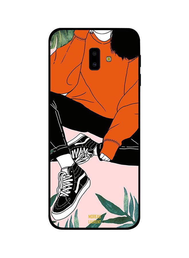 Moreau Laurent Protective Case Cover For Samsung Galaxy J6 Plus Black Shoes Orange Shirt Girl Ready For Picture