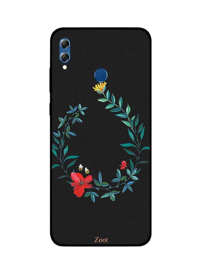 Skin Case Cover -for Huawei Honor 8X Black Flower Bee Black Flower Bee