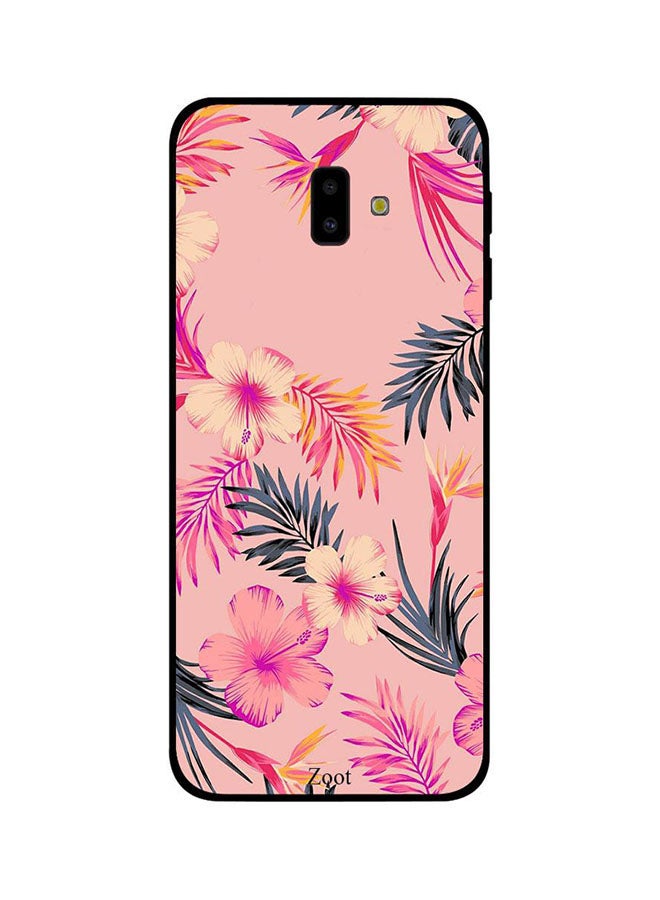 زوت غطاء حماية واقٍ لهاتف سامسونج جالاكسي J6 بلاس نمط أوراق وزهور السوسن