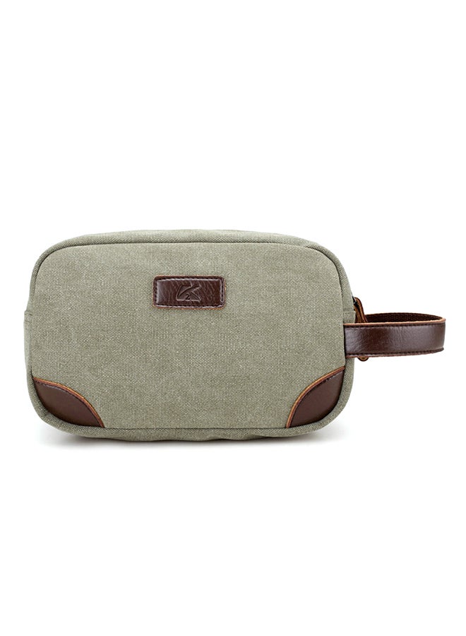 Zipper Closure Canvas Wallet Green  - Image 1