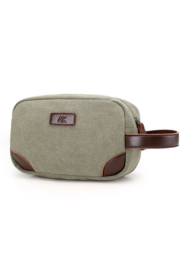 Zipper Closure Canvas Wallet Green  - Image 2