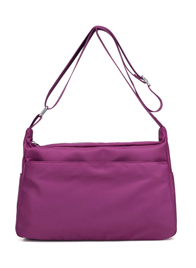 Adjustable Strap Nylon Shoulder Bag Purple - Image 2
