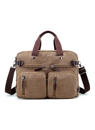 Zipper Closure Canvas Messenger Bag Coffee - v1540902995/N19428673A_1