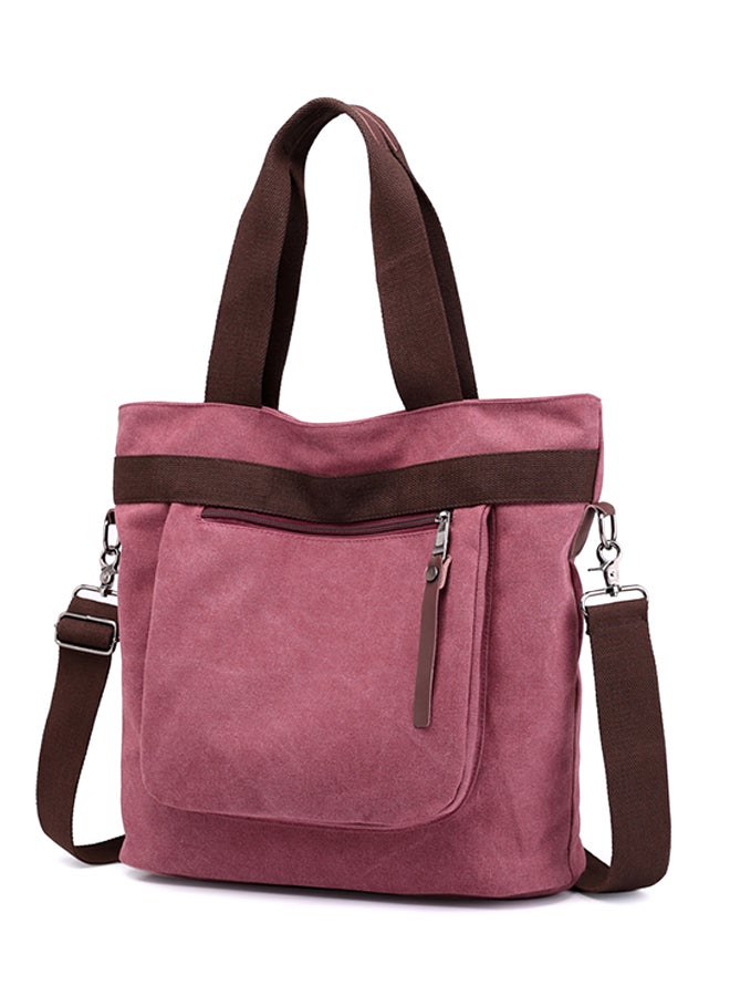 Adjustable Strap Canvas Shopper/Tote Purple
