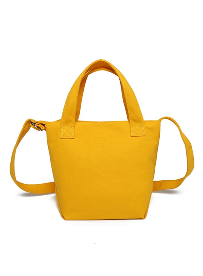 Adjustable Strap Canvas Shopper/Tote Yellow - Image 1