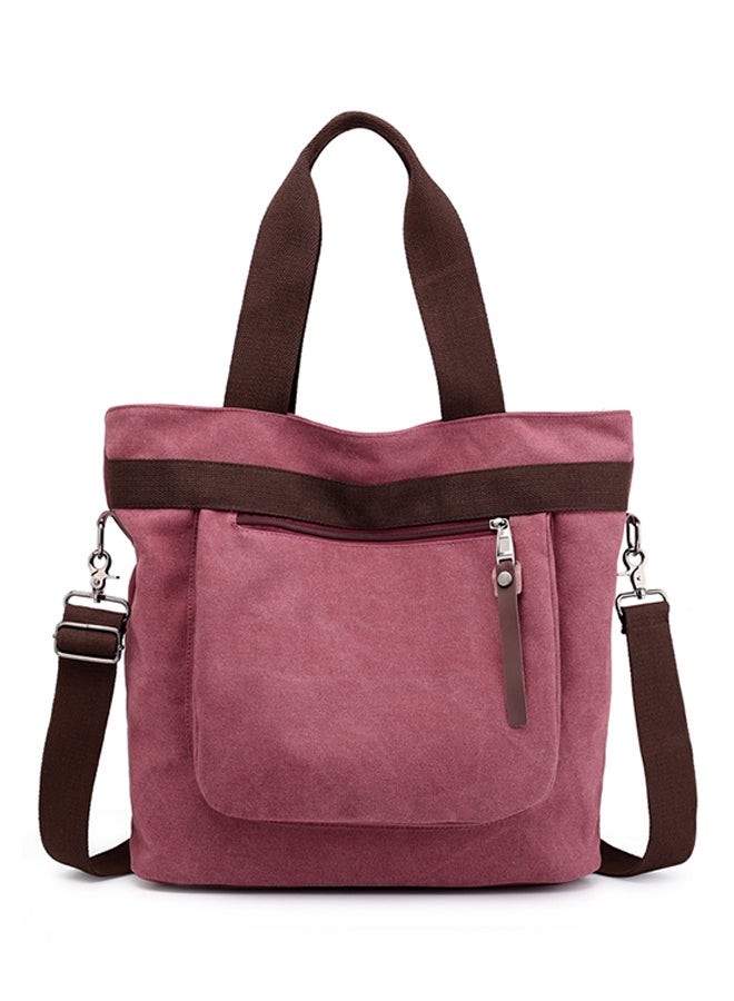 Adjustable Strap Canvas Shopper/Tote Purple