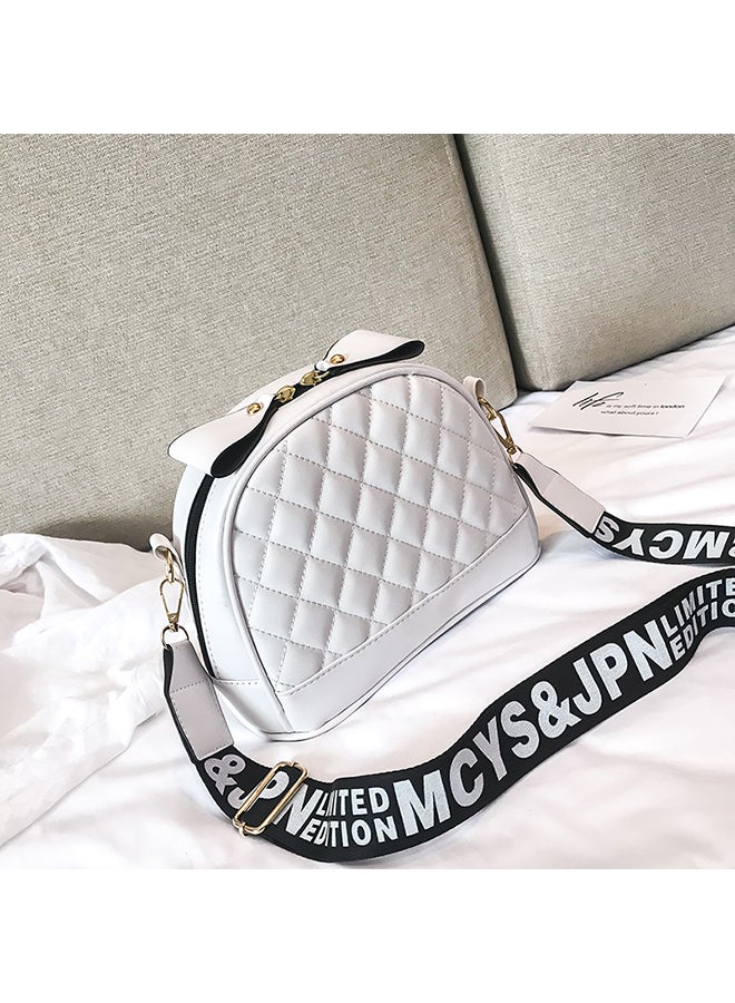 Adjustable Strap Leather Crossbody Bag White  - Image 2