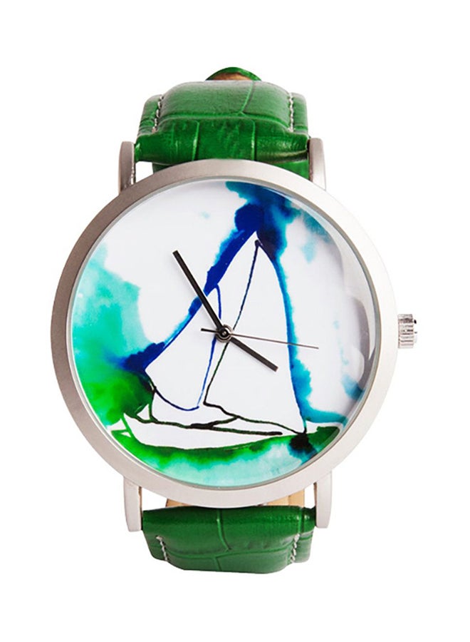 بيج ديزاين ساعة أنيموس بوبا بعقارب طراز BGDWTC18 - مقاس 20 مم - لون أخضر للرجال - Image 1