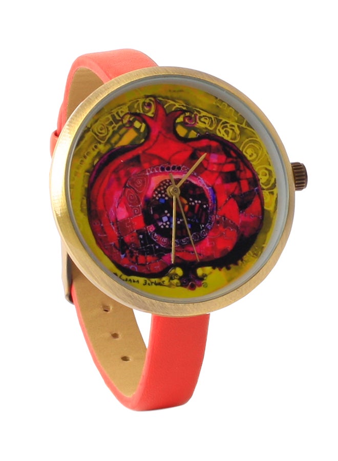 بيج ديزاين ساعة يد بالرمان بعقارب طراز BGDWTCH14 - قياس 40 مم - لون أحمر unisex - Image 1