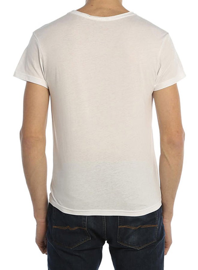 Biggdesign Mr. Allright Short Sleeve T-Shirt White/Blue/Yellow  - Image 2