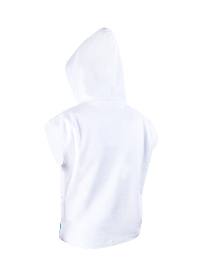 Biggdesign Anemoss Wave Sleeveless Sweatshirt White/Blue  - Image 4
