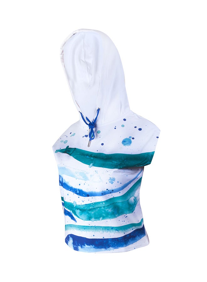 Biggdesign Anemoss Wave Sleeveless Sweatshirt White/Blue  - Image 1
