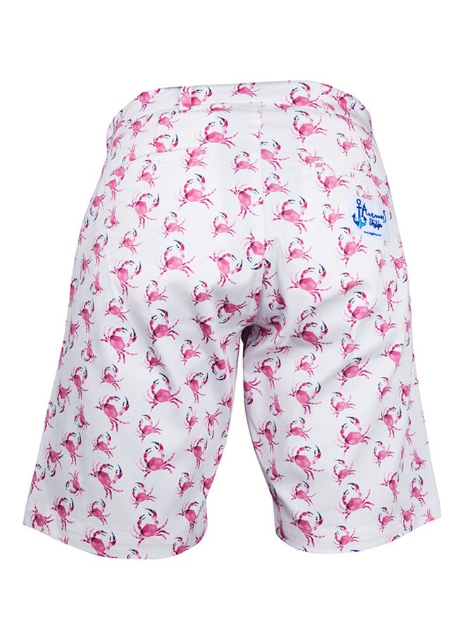 Biggdesign Anemoss Crab Mid-Rise Shorts White/Pink - Image 2