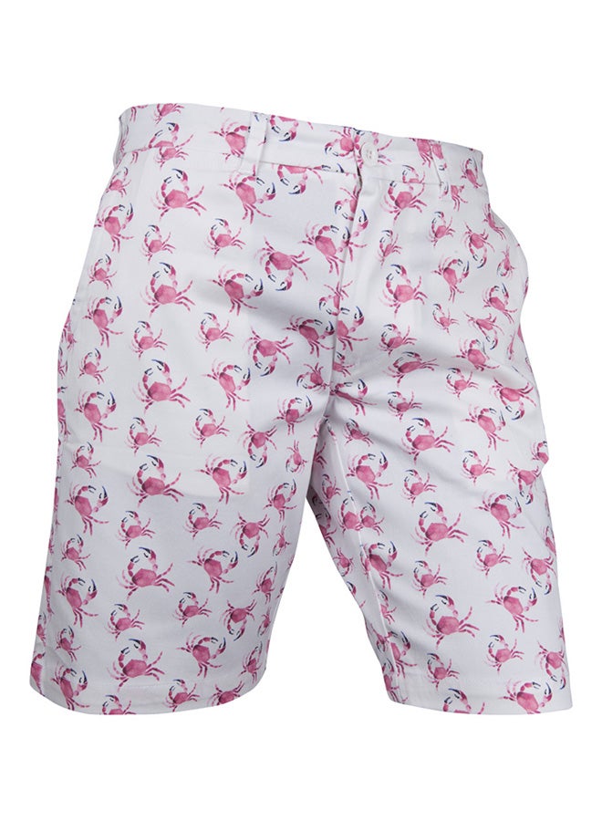 Biggdesign Anemoss Crab Mid-Rise Shorts White/Pink - Image 1