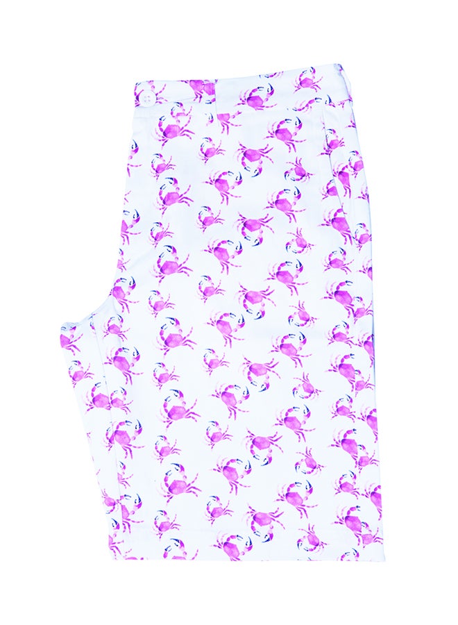 Biggdesign Anemoss Crab Mid-Rise Shorts White/Pink - Image 3