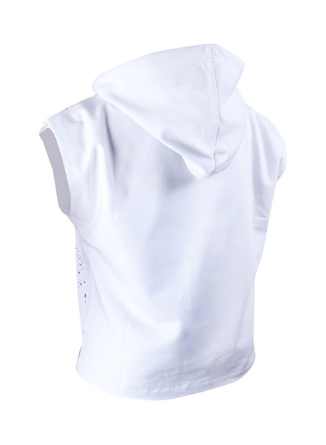 Biggdesign Anemoss Wave Sleeveless Sweatshirt White/Blue  - Image 3