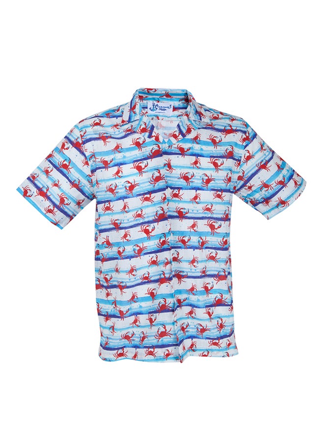 Biggdesign Anemoss Crab Long Sleeve Shirt Blue/White/Red  - Image 1