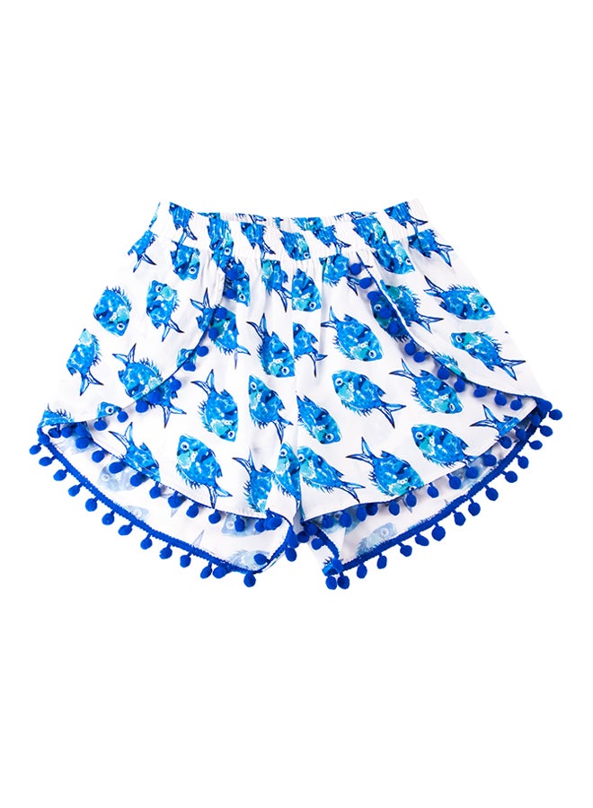 Biggdesign Anemoss Aquarium Mid-Rise Shorts White/Blue 