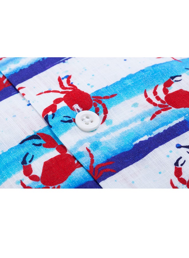 Biggdesign Anemoss Crab Long Sleeve Shirt Blue/White/Red  - Image 5