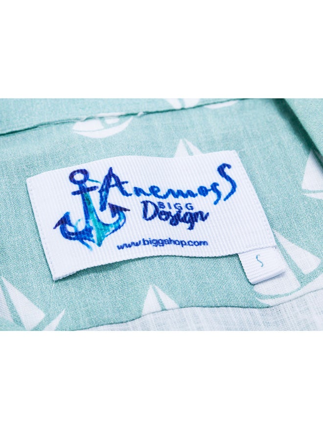 Biggdesign - Anemoss Sail Long Sleeve Shirt Green/White - Image 1
