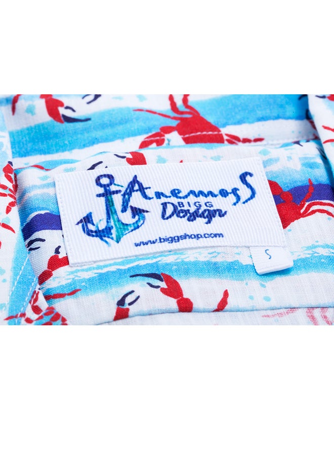 Biggdesign Anemoss Crab Long Sleeve Shirt Blue/White/Red  - Image 4