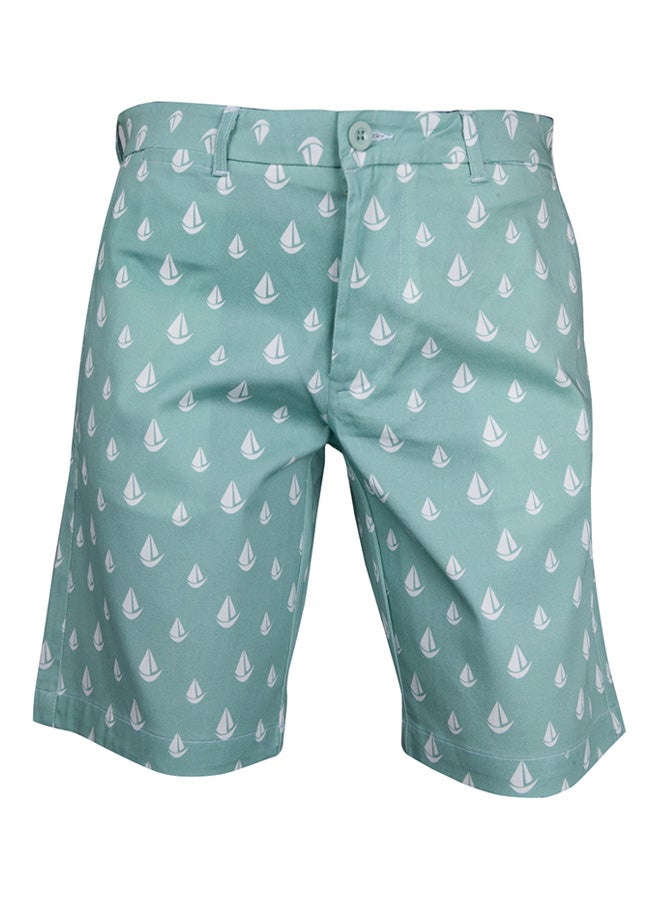 Biggdesign Anemoss Sail Mid-Rise Shorts Green/White  - Image 1