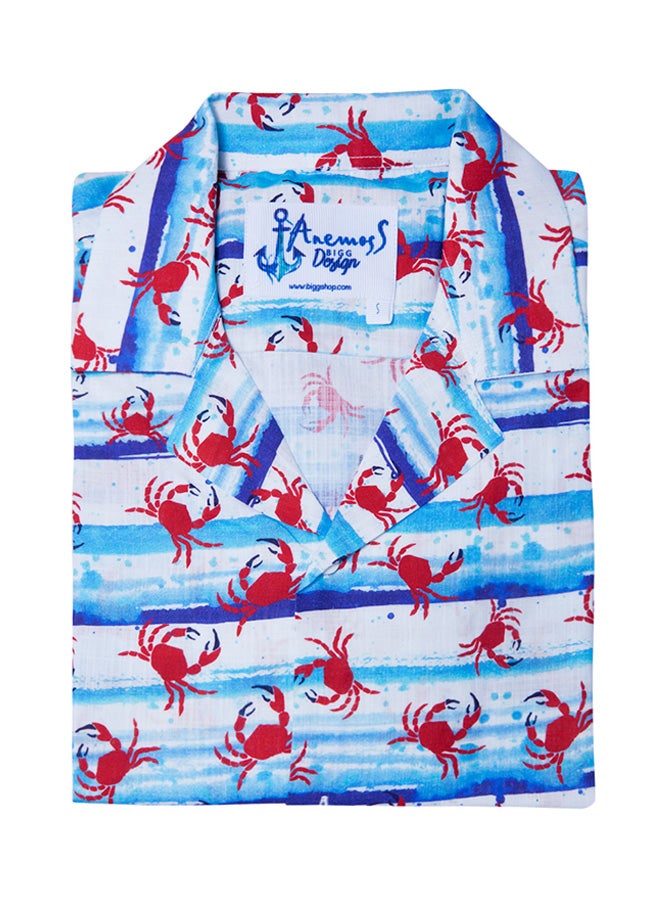 Biggdesign Anemoss Crab Long Sleeve Shirt Blue/White/Red  - Image 3