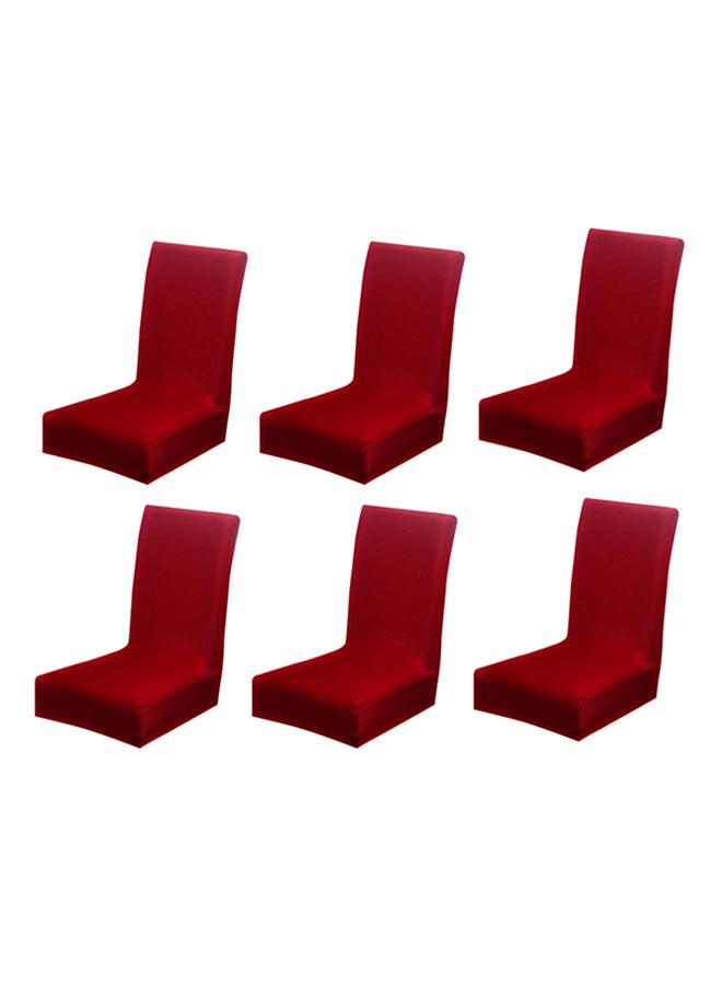 Deals for Less 6-Piece Dining Chair Cover Set Maroon 