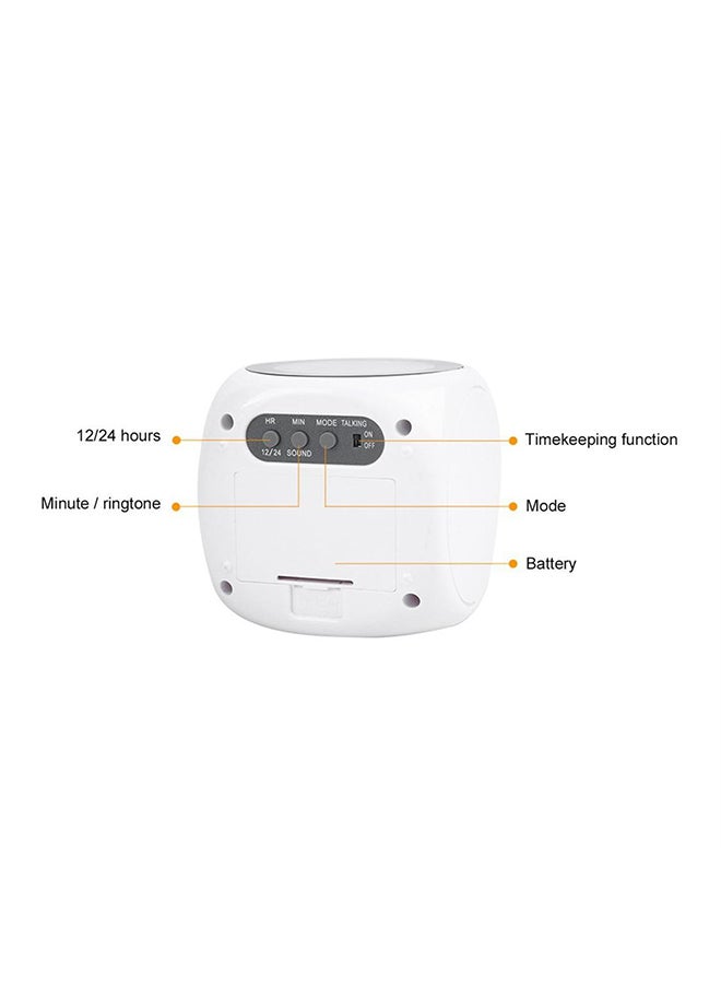 LCD Projection Voice Talking Digital Alarm Clock White 80x80x100cm - Image 2