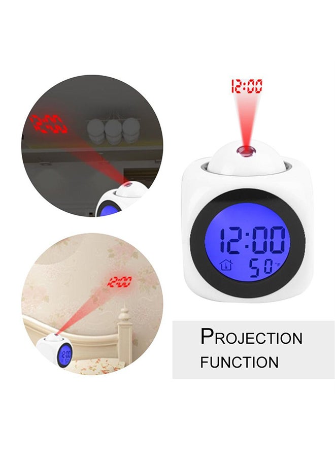 LCD Projection Voice Talking Digital Alarm Clock White 80x80x100cm - Image 3