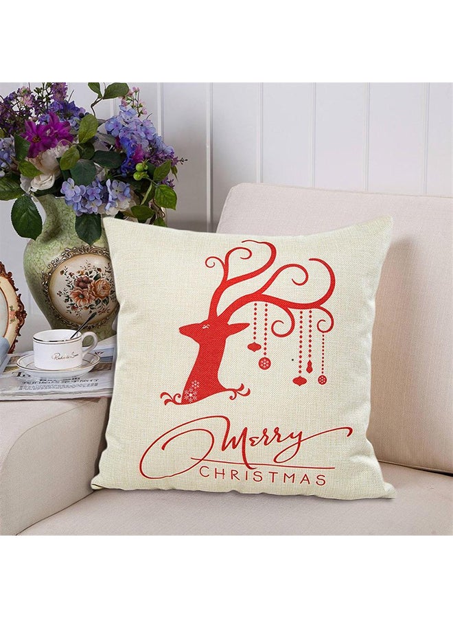 Cushion Cover Red/Beige 45x45cm  - Image 3