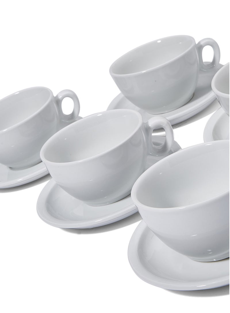 Harmony 12Pc Cup And Saucer In White With Backstamp Clear - Image 2