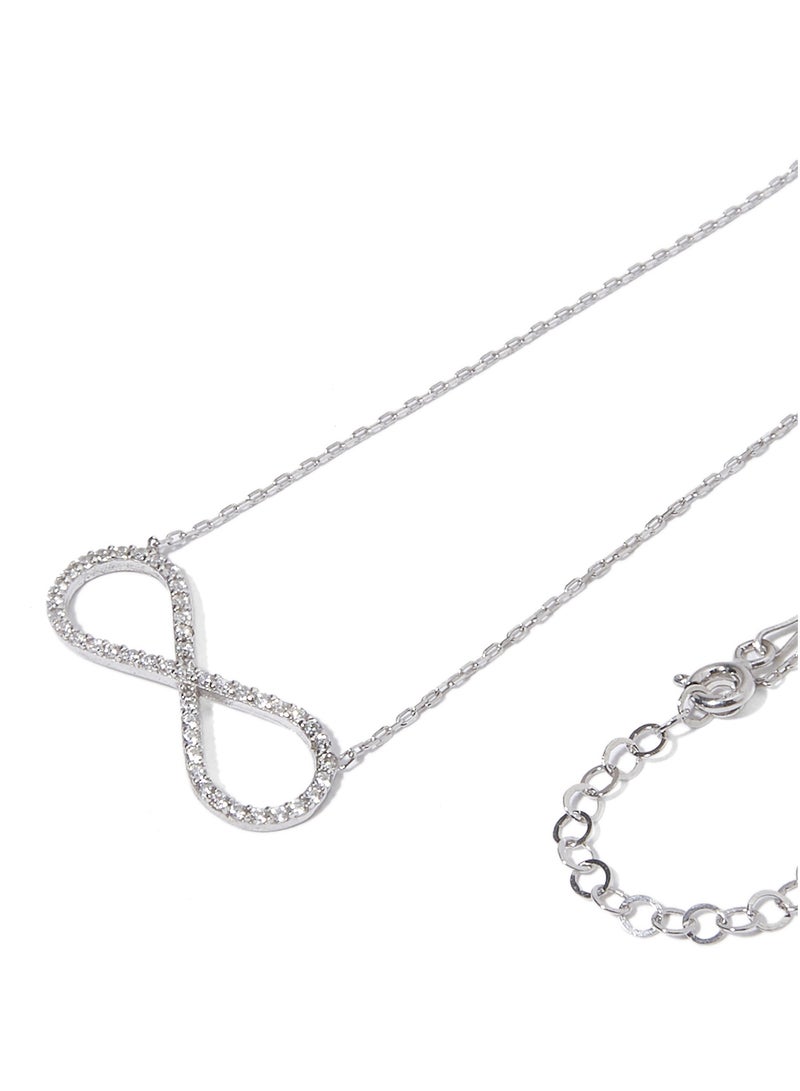 ألوان-أكسيسوريز قلادة بدلاية من الفضة بتصميم شارة اللانهاية - Image 2