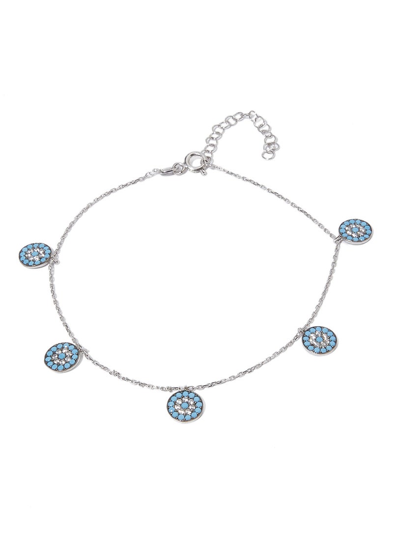 ألوان-أكسيسوريز خلخال من الفضة لجلب الحظ - Image 1