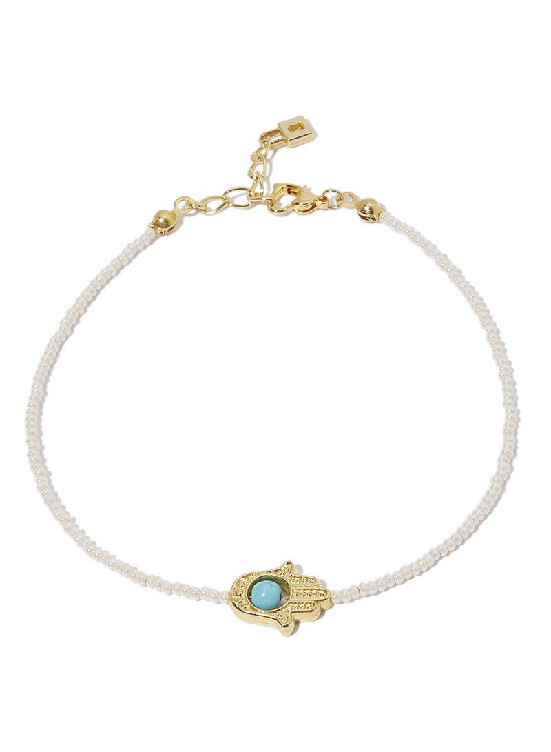 ألوان-أكسيسوريز خلخال مزين بكف خمسة مرصع بالفيروز - Image 1