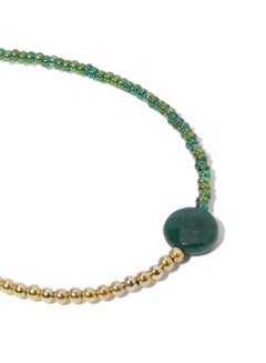 Alwan-Accessories Gold Plated Emerald Bead Bracelet  - Image 2